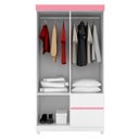 Ver mais imagens de Guarda Roupa Solteiro 04 Portas Branco Rosa Branco Rosa
