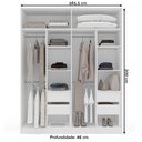 Ver imagem 4 de Guarda-roupa Casal Porto 4 Portas 4 Gavetas com Espelho Branco/cinza - Politorno