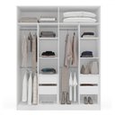 Ver imagem 3 de Guarda-roupa Casal Porto 4 Portas 4 Gavetas com Espelho Branco/cinza - Politorno