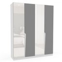 Ver imagem 2 de Guarda-roupa Casal Porto 4 Portas 4 Gavetas com Espelho Branco/cinza - Politorno