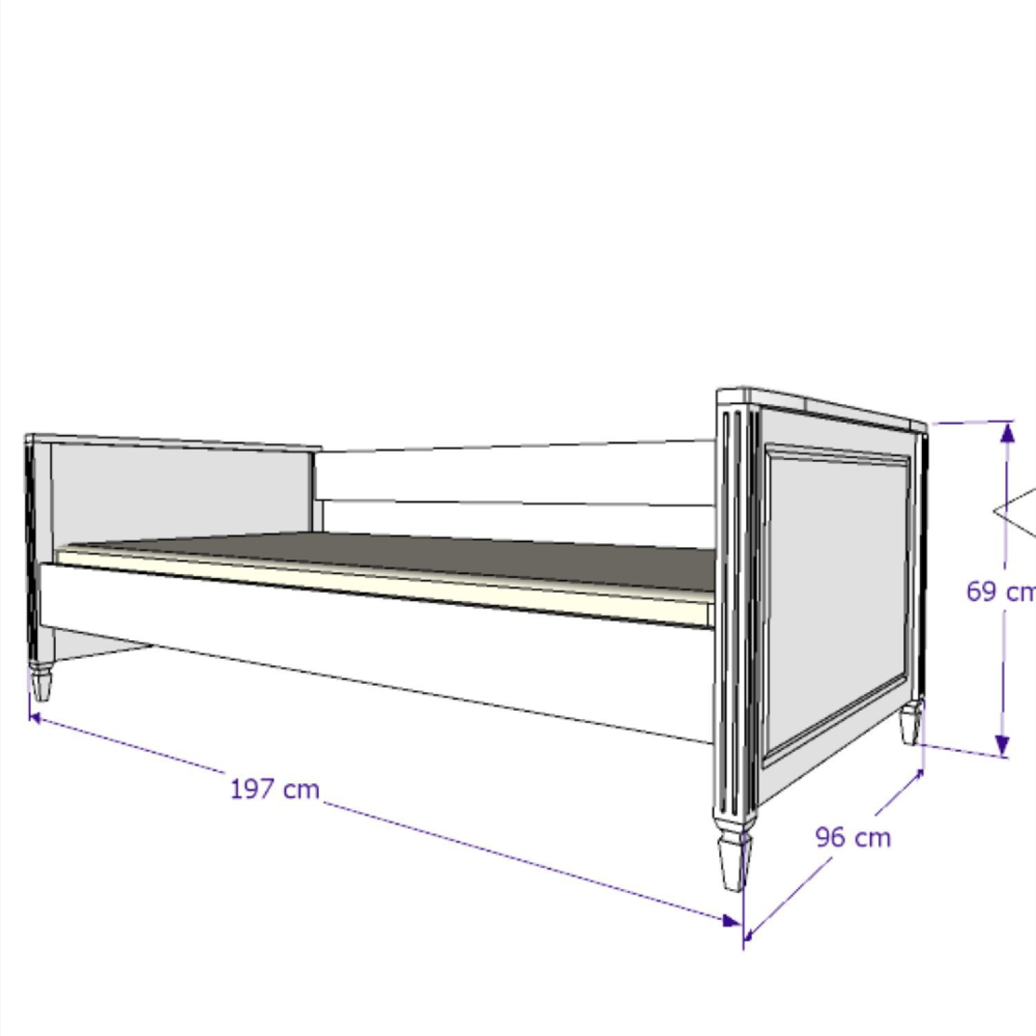 Cama Sofá Infantil 69cm x 197cm Tudor - 4