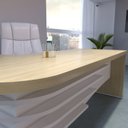 Ver mais imagens de Kit 2 Peças com Mesa Diretor em L e Armário Multiuso Baixo 3 Gavetas 2 Portas