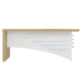 Kit 2 Peças com Mesa Diretor em L e Armário Multiuso Baixo 3 Gavetas 2 Portas - 13