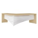 Ver imagem 4 de Conjunto 2 Peças com Mesa Diretor em L e Armário Multiuso Baixo 3 Gavetas 2 Portas Carvalho Branco Marrom Artany