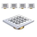 Ver imagem 1 de Ralo 10x10 Aço Inox Kit 4 Banheiro Lavabo Anti Odor Inseto Higienico Seguro Resistente Anti Corrosao