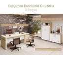 Ver imagem 2 de Kit 3 Peças 1 Mesa em L Tamburato 1 Armário Alto 1 Balcão Baixo