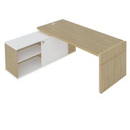 Kit 3 Peças 1 Mesa em L Tamburato 1 Armário Alto 1 Balcão Baixo - 17