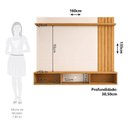 Ver imagem 3 de Painel para TV até 55 Polegadas 135cm x 160cm com 2 Portas Basculantes Ripado Dafne Espresso Móveis