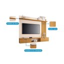 Ver imagem 4 de Painel para TV até 55 Polegadas 135cm x 160cm com 2 Portas Basculantes Ripado Dafne Espresso Móveis