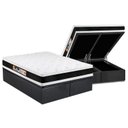 Ver imagem 1 de Cama Box Baú King: Colchão Espuma Castor D45 Black e White Air Double Face + Base CRC Suede Gray(193