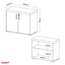 Ver imagem 5 de Conjunto Escritório Completo 1 Mesa 135cm 1 Balcão Baixo 1 Gaveteiro com Rodinhas Carvalho Branco