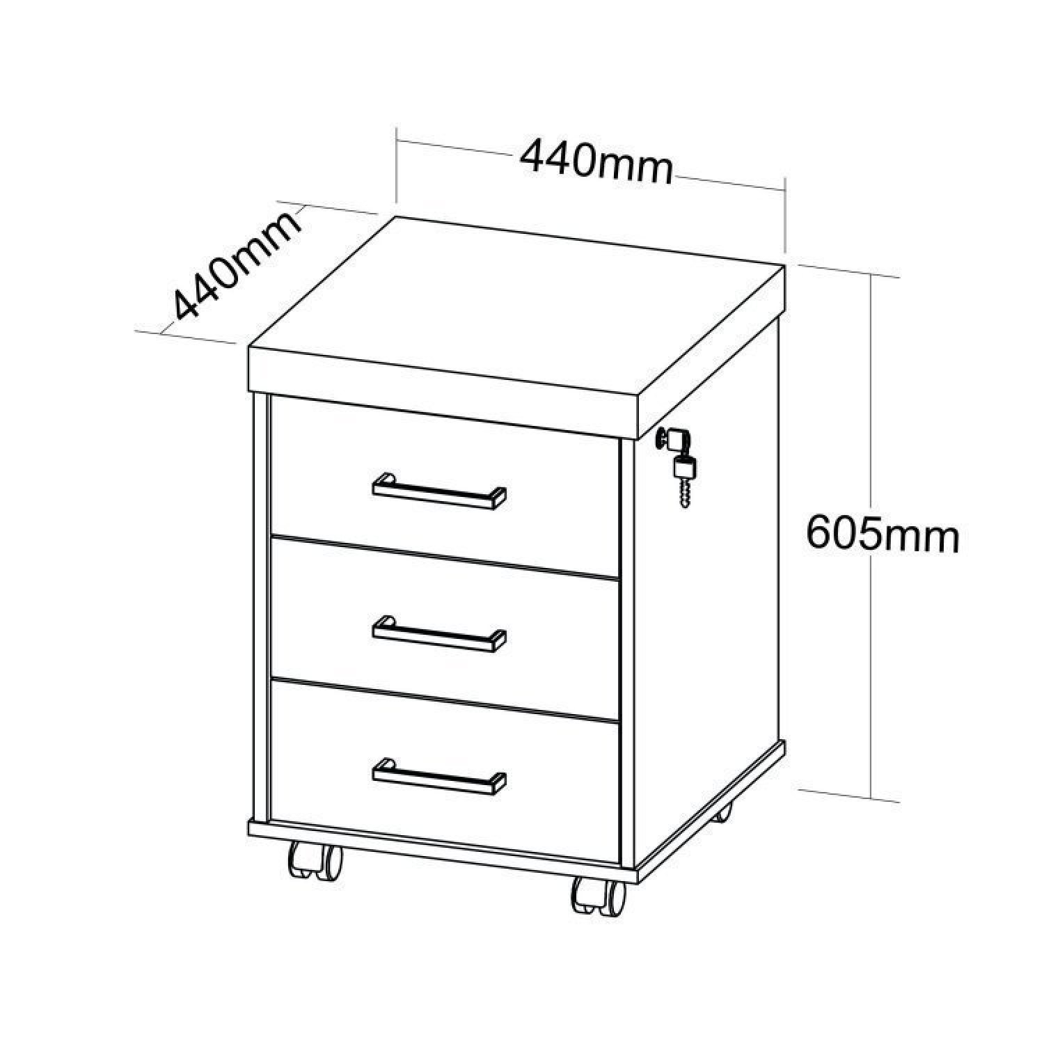 Kit Escritório Completo 1 Mesa 135cm 1 Balcão Baixo 1 Gaveteiro com Rodinhas - 6