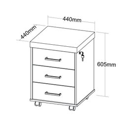 Kit Escritório Completo 1 Mesa 135cm 1 Balcão Baixo 1 Gaveteiro com Rodinhas - 6