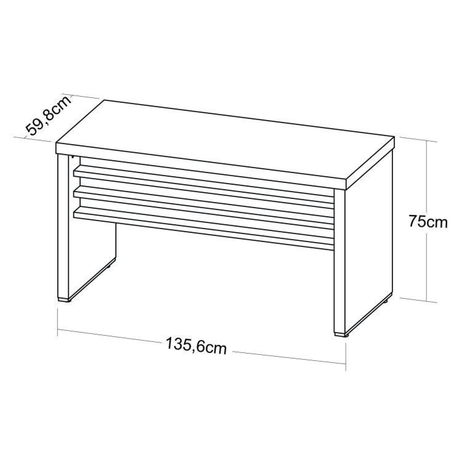 Kit Escritório Completo 1 Mesa 135cm 1 Balcão Baixo 1 Gaveteiro com Rodinhas - 4