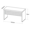 Ver imagem 4 de Conjunto Escritório Completo 1 Mesa 135cm 1 Balcão Baixo 1 Gaveteiro com Rodinhas Carvalho Branco Marrom Artany