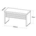 Ver imagem 4 de Conjunto Escritório Completo 1 Mesa 135cm 1 Balcão Baixo 1 Gaveteiro com Rodinhas Carvalho Branco