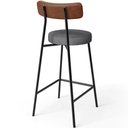 Ver imagem 7 de Kit 06 Banquetas Baixa Cozinha Sala Jantar Bancada Milão L02 Couríssimo Marrom Cinza Escuro - lyam d