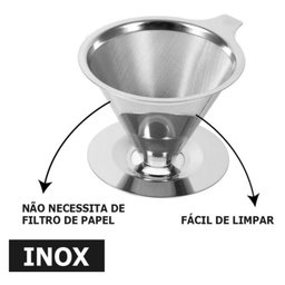 Coador de Café Inox Pare de Gastar Dinheiro Comprando Filtro - 3