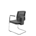 Ver imagem 3 de Cadeira Escritório Interlocutor Fixa Brizza Plaxmetal Estrutura S Cromada Assento Couro Eco Encosto