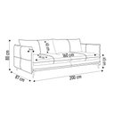 Ver imagem 4 de Sofá Living 3 Lugares para Sala de Estar 200cm Dojin L07 Couro Café - Mpozenato
