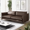 Ver imagem 2 de Sofá Living 3 Lugares para Sala de Estar 200cm Dojin L07 Couro Café - Mpozenato