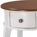 Ver imagem 2 de Mesa Lateral Redonda com 1 Gaveta e Prateleira 1035 Linz Móveis - Laca Branca/imbuia Glazer