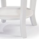 Ver imagem 3 de Mesa Lateral Redonda com 1 Gaveta e Prateleira 1035 Linz Móveis - Laca Branca/imbuia Glazer