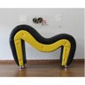 Poltrona Cadeira Cavalinho Sofá de Motel Hotel Preto Amarela - 5