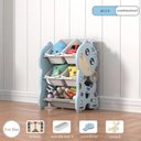 Ver imagem 2 de Organizador Infantil Estante Brinquedos Bau Caixa Multiuso Porta Treco Armario Quarto Bebe Azul Gira