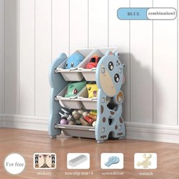 Organizador Infantil Estante Brinquedos Bau Caixa Multiuso Porta Treco Armario Quarto Bebe Azul Gira - 2