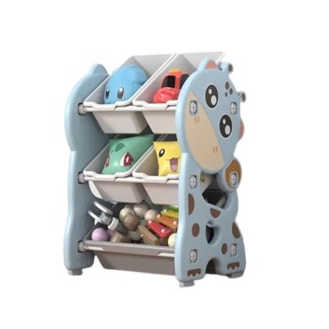Organizador Infantil Estante Brinquedos Bau Caixa Multiuso Porta Treco Armario Quarto Bebe Azul Gira