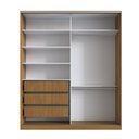 Ver imagem 6 de Guarda Roupa Solteiro com Espelho 2 Portas de Correr Rc2006 Emovell Freijó Natural e Branco 200x59,