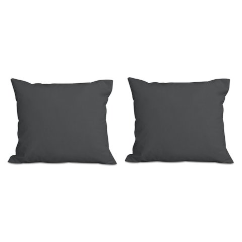 Kit 2 Almofadas Decorativa Quadrado 45x45 Cm Cm Sala Quarto Sofá Suede Cinza Escuro Eli Móveis e Dec