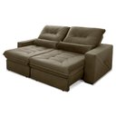 Ver imagem 5 de Sofá Retrátil Reclinável Sevilha 2,50m Suede Velut Bege Molas Ensacadas - King House