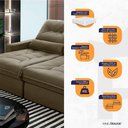 Ver imagem 3 de Sofá Retrátil Reclinável Sevilha 2,50m Suede Velut Bege Molas Ensacadas - King House