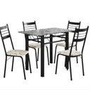 Ver imagem 2 de Conjunto de Mesa e Cadeiras Palma Assento em Madeira Preto/Cedro/Ocre
