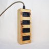 Extensão Régua Madeira 4 Tomadas Branca Cabo Preto e Dourado - 4