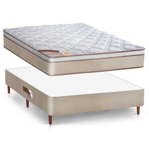 Cama Box Casal Castor Revolution Pocket Hibrido 138x188x54 + Box Castor
