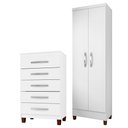Ver imagem 1 de Kit Cômoda 5 Gavetas Porto Belo Com Multiuso Cairo 2 Portas Branco Clique Chique