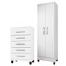 Kit Cômoda 5 Gavetas Porto Belo Com Multiuso Cairo 2 Portas Branco Clique Chique - 1