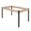 Ver imagem 6 de Conjunto Sala de Jantar Mesa 140x80cm Tampo Vidro com 6 Cadeiras Dubai Marrom/Preto Fosco/Linho