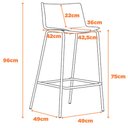 Ver imagem 7 de Kit 4 Banquetas Ipanema Alta Fratini 96 cm (altura) em Polipropileno Base em Aço Preto