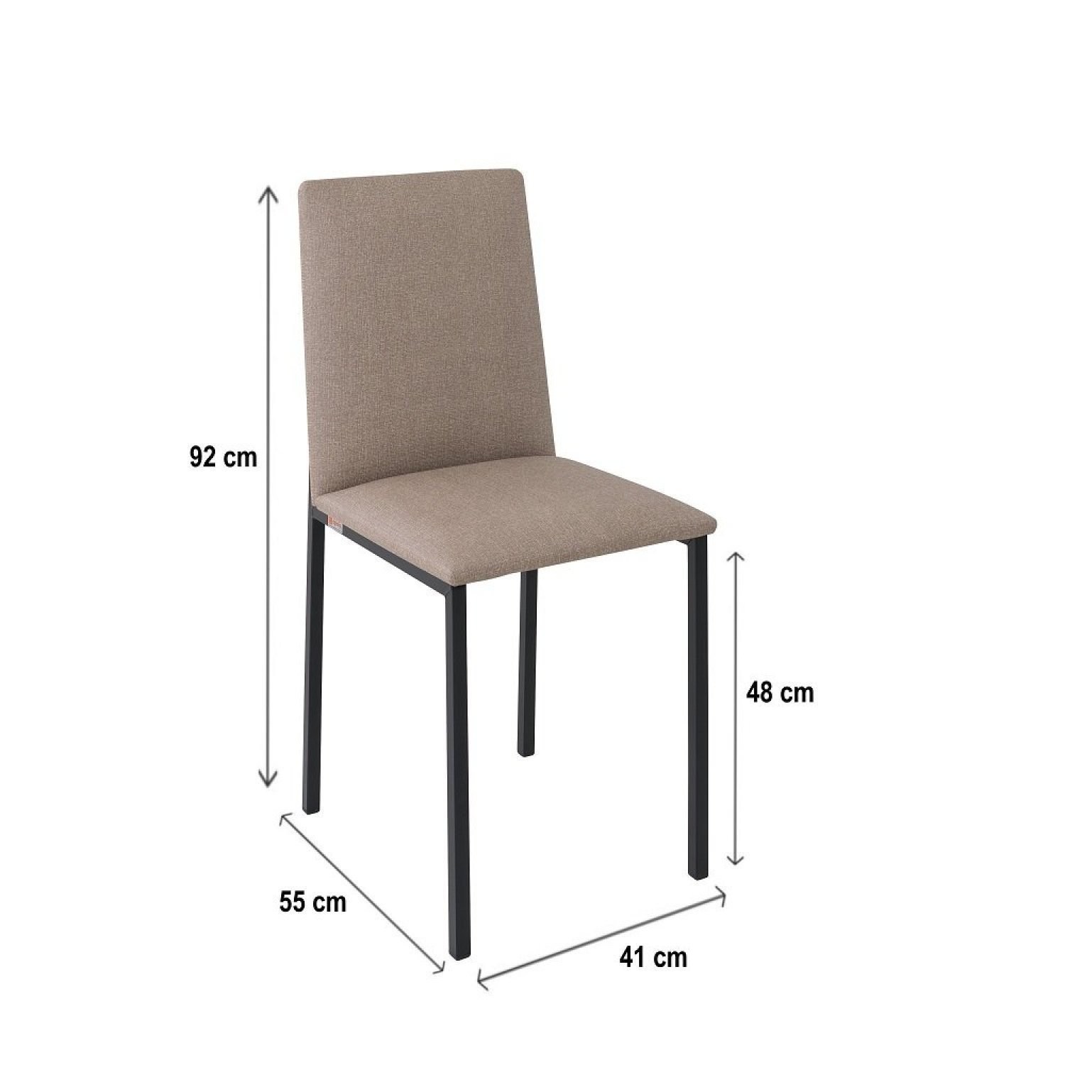 Conjunto Sala de Jantar Mesa 140x80cm Tampo Vidro com 6 Cadeiras Dubai  - 3