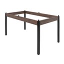 Ver imagem 7 de Conjunto Sala de Jantar Mesa 140x80cm Tampo Vidro com 6 Cadeiras Dubai Marrom/Preto Fosco/Linho