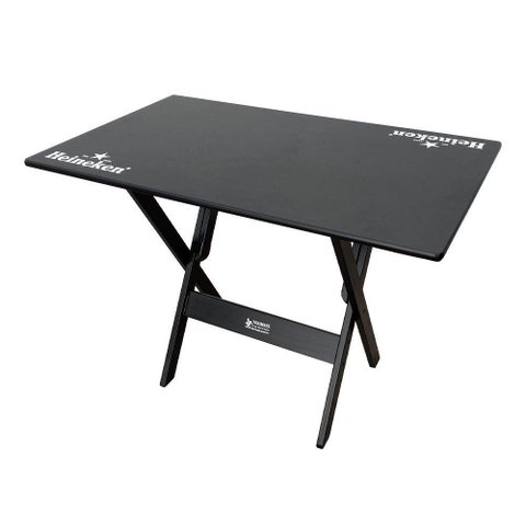 Mesa Dobrável 110x70 Madeira Personalizada Hei Preta - Cor: Preto