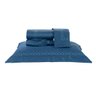 Roupa de Cama Casal Padrão 400 Fios Egípcio 100% Algodão Azul 4 Peças Bordado - 1