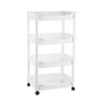 Carrinho Organizador Multiuso 4 Prateleiras Branco Cozinha Manicure Brinquedos Fruteira Quarto Escri - 3