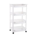 Ver imagem 3 de Carrinho Organizador Multiuso 4 Prateleiras Branco Cozinha Manicure Brinquedos Fruteira Quarto Escri