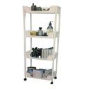 Ver imagem 1 de Carrinho Organizador Multiuso 4 Prateleiras Branco Cozinha Manicure Brinquedos Fruteira Quarto Escri