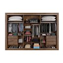 Ver imagem 4 de Guarda Roupa Casal 3 Portas de Correr e 6 Gavetas C/ 1 Espelho Toronto Branco - Europa